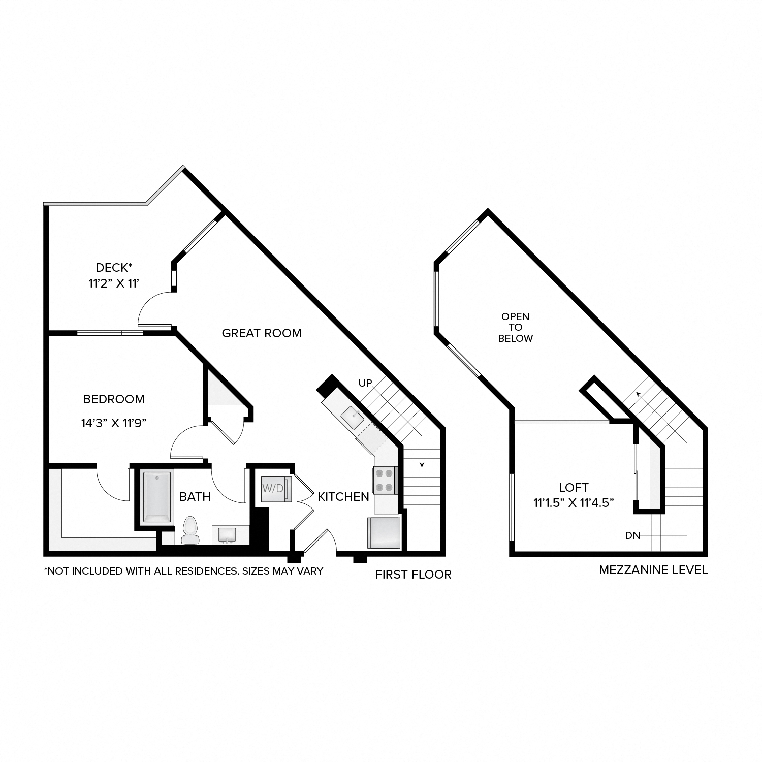 Floor plan layout diagram for The Jackson Loft
